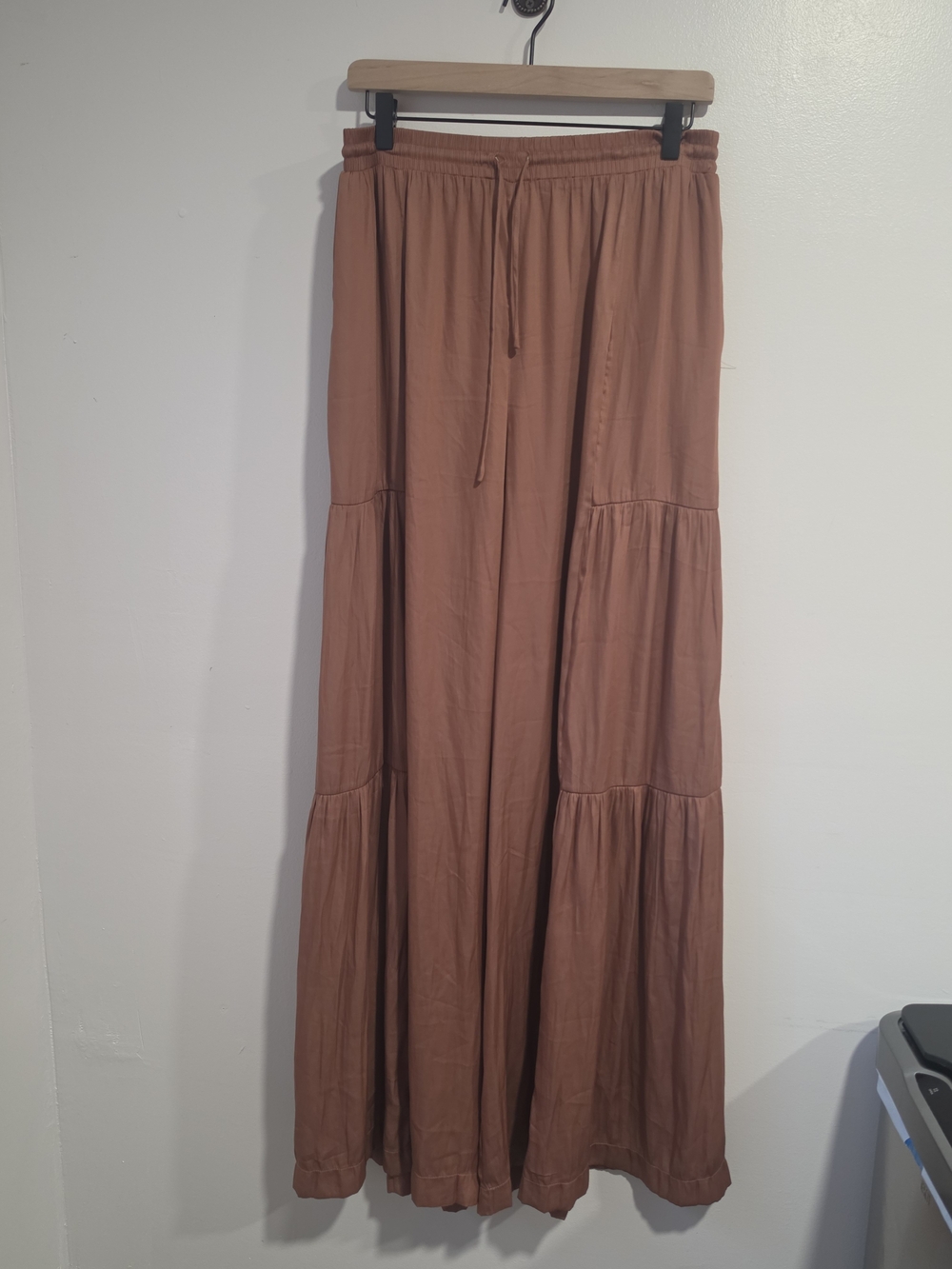 Mustard Seed Extra Wide Leg Flowy Tiered Pants in Rust Women's Size Large